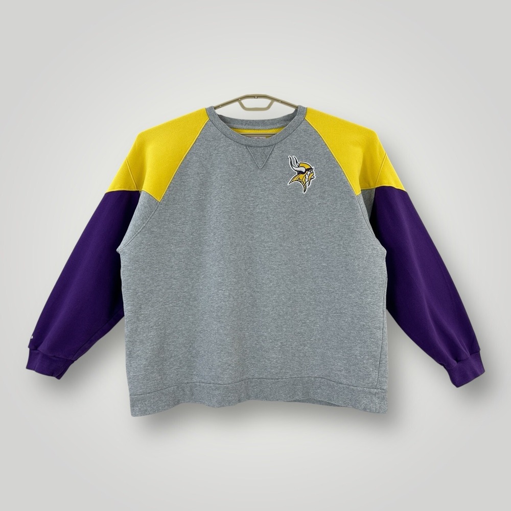 Mitchell and Ness Minnesota Vikings NFL Throwbacks Pullover Sweatshirt‎ Size 2XL